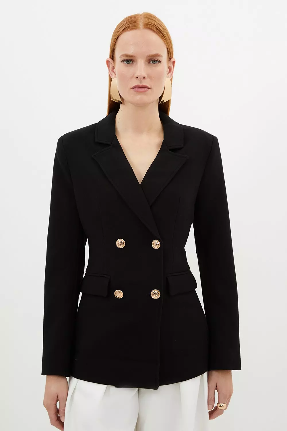 Compact Essential Tailored Double Breasted Blazer | Karen Millen