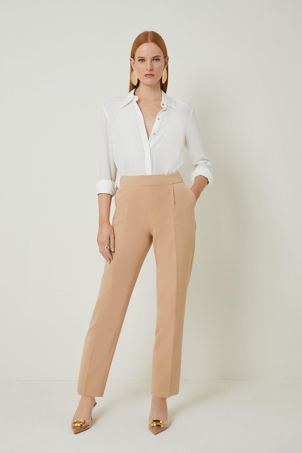 Petite Tailored Compact Stretch Slim Leg Dress Pants