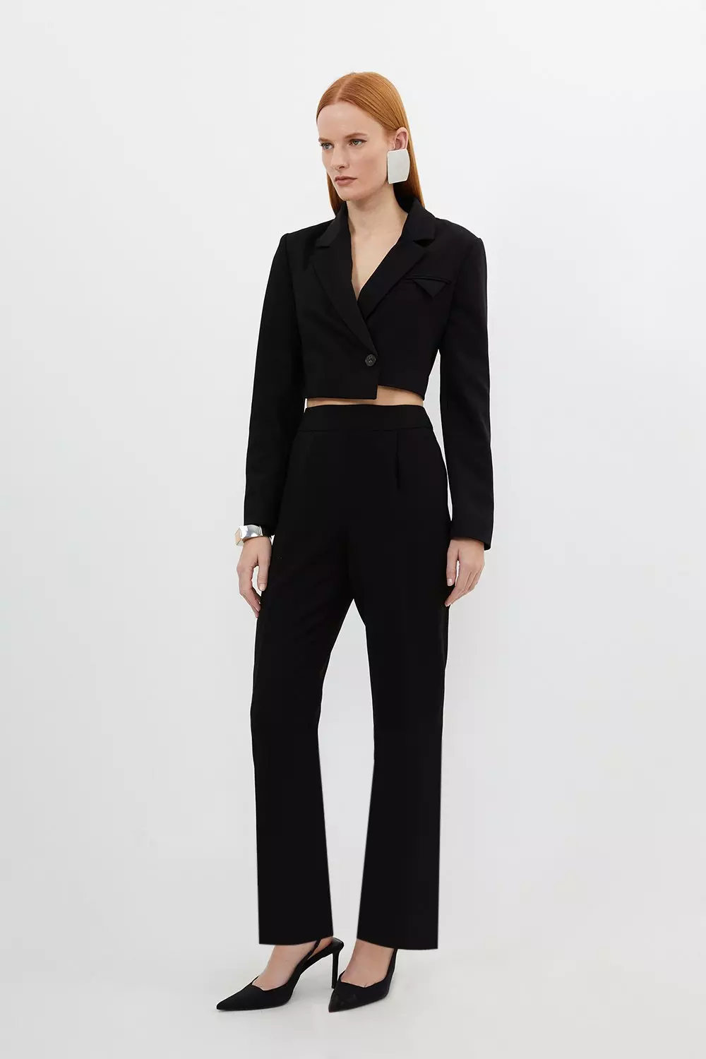 Regular Stretch Tailored Pant - Black, Suit Pants