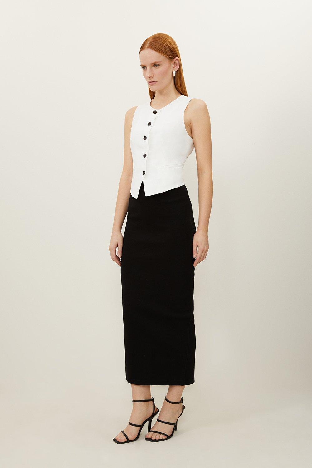 Compact Jersey Rib Maxi Skirt - Black