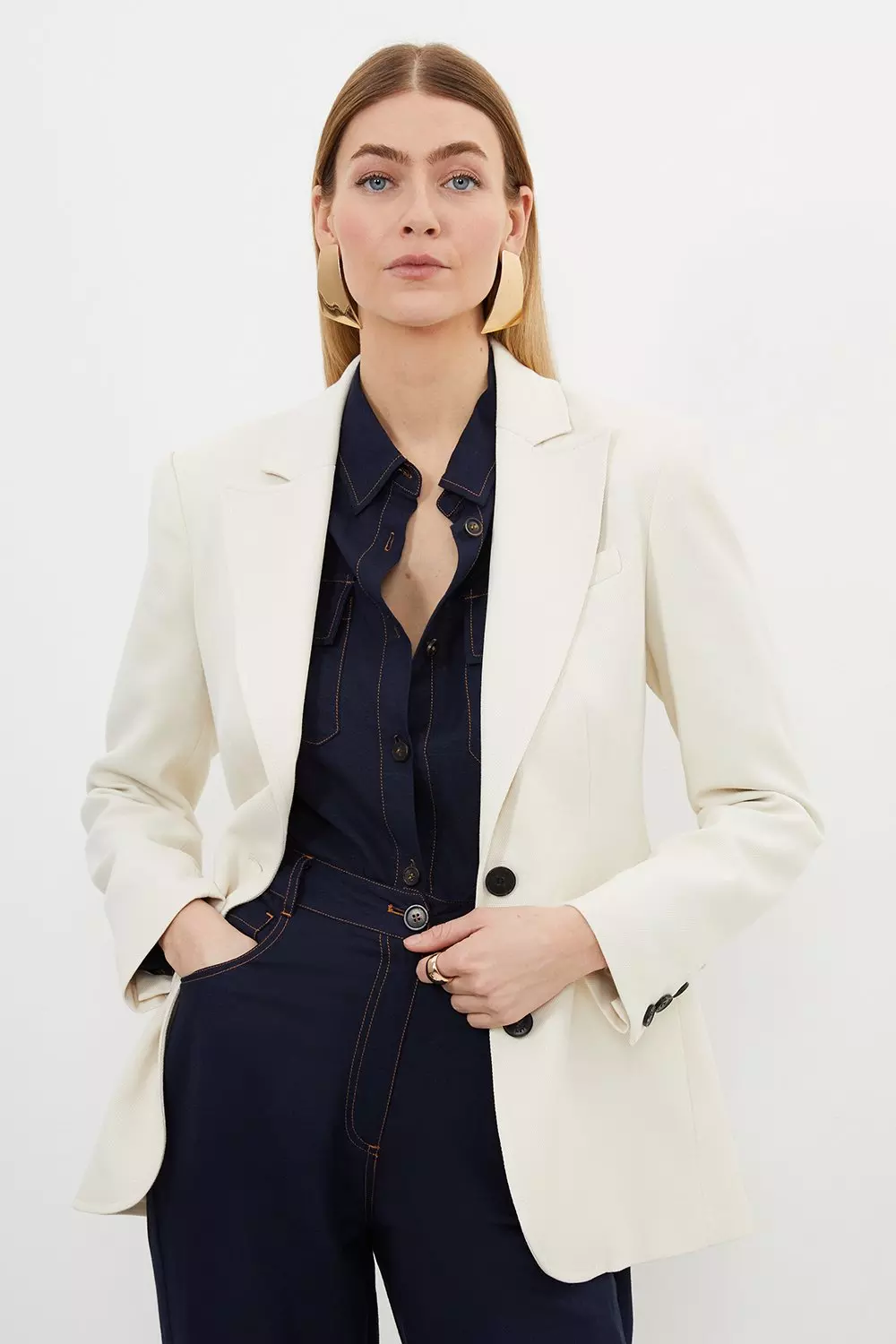 Karen millen hot sale white blazer