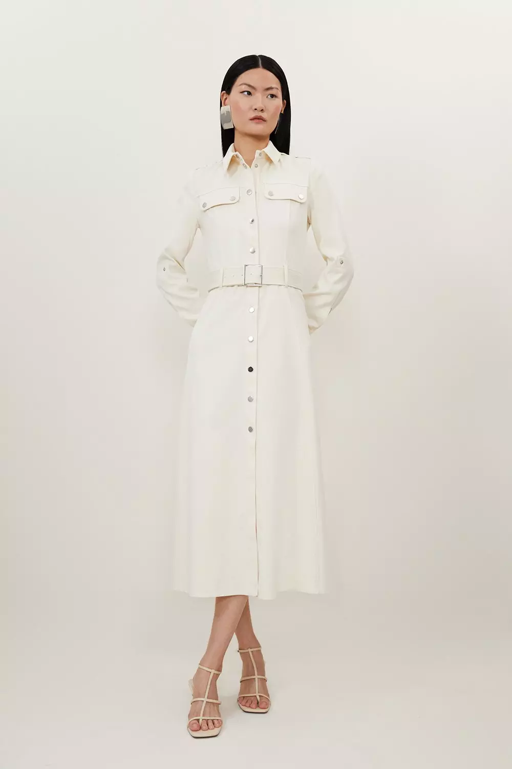 Karen millen cheap white shirt dress