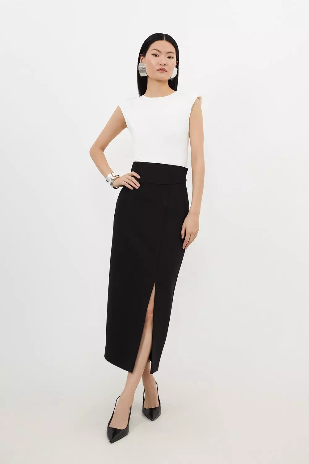 Stretch Pencil Skirt, Black, Sustainable Clothing Brand