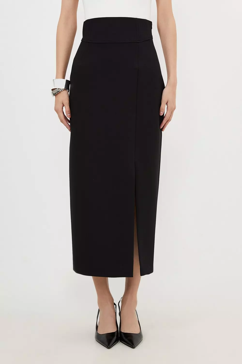 You Can't Slit With Us Midi Pencil Skirt - Black