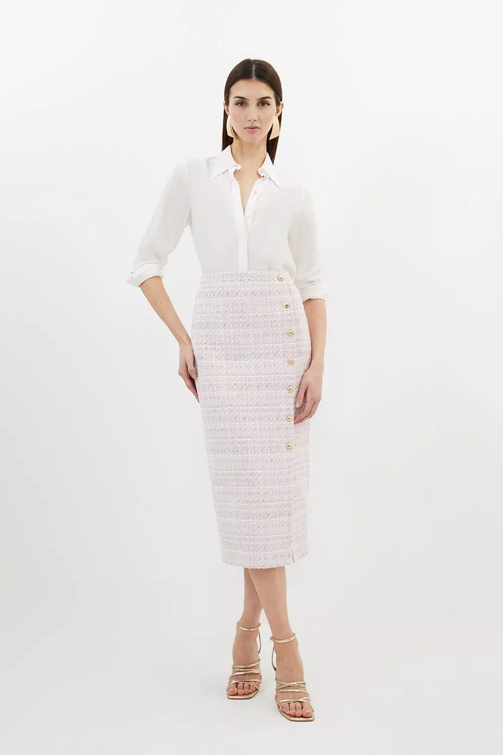 White pencil outlet fit skirt