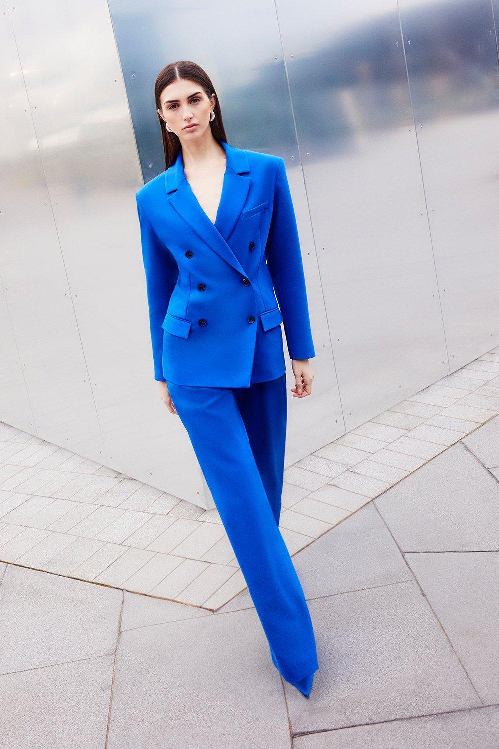 Women's Suit 3 Piece Classic Business Suit Ladies Slim Fit Office Work  Jacket Everyday Casual Party Dinner Wedding Prom Blazer Waistcoat  Trousers,Blue,XL : : Clothing, Shoes & Accessories