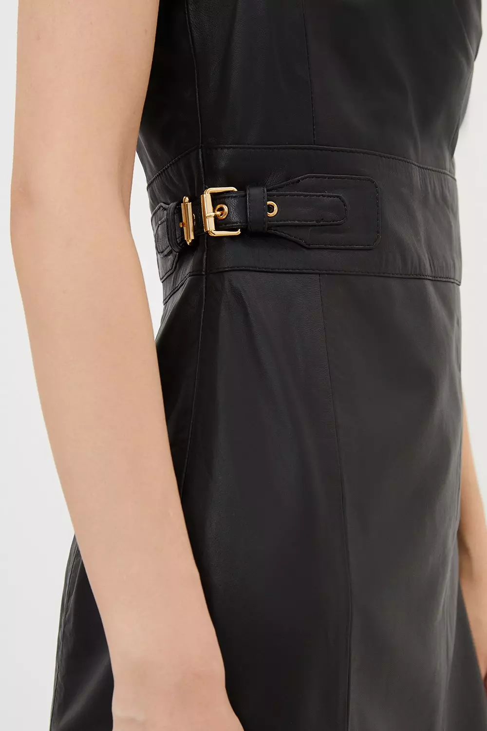 Karen millen leather 2024 belt pencil dress