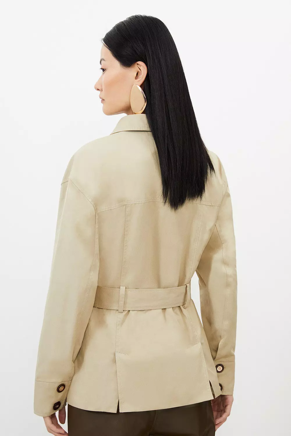 Tailored Cargo Pocket Belted Safari Jacket | Karen Millen