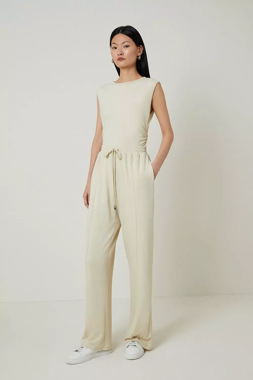 Jersey Wide Leg Jersey Pants | Karen Millen