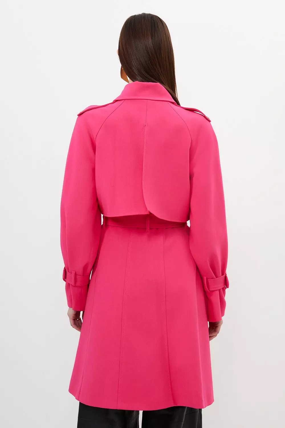 Petite pink clearance trench coat