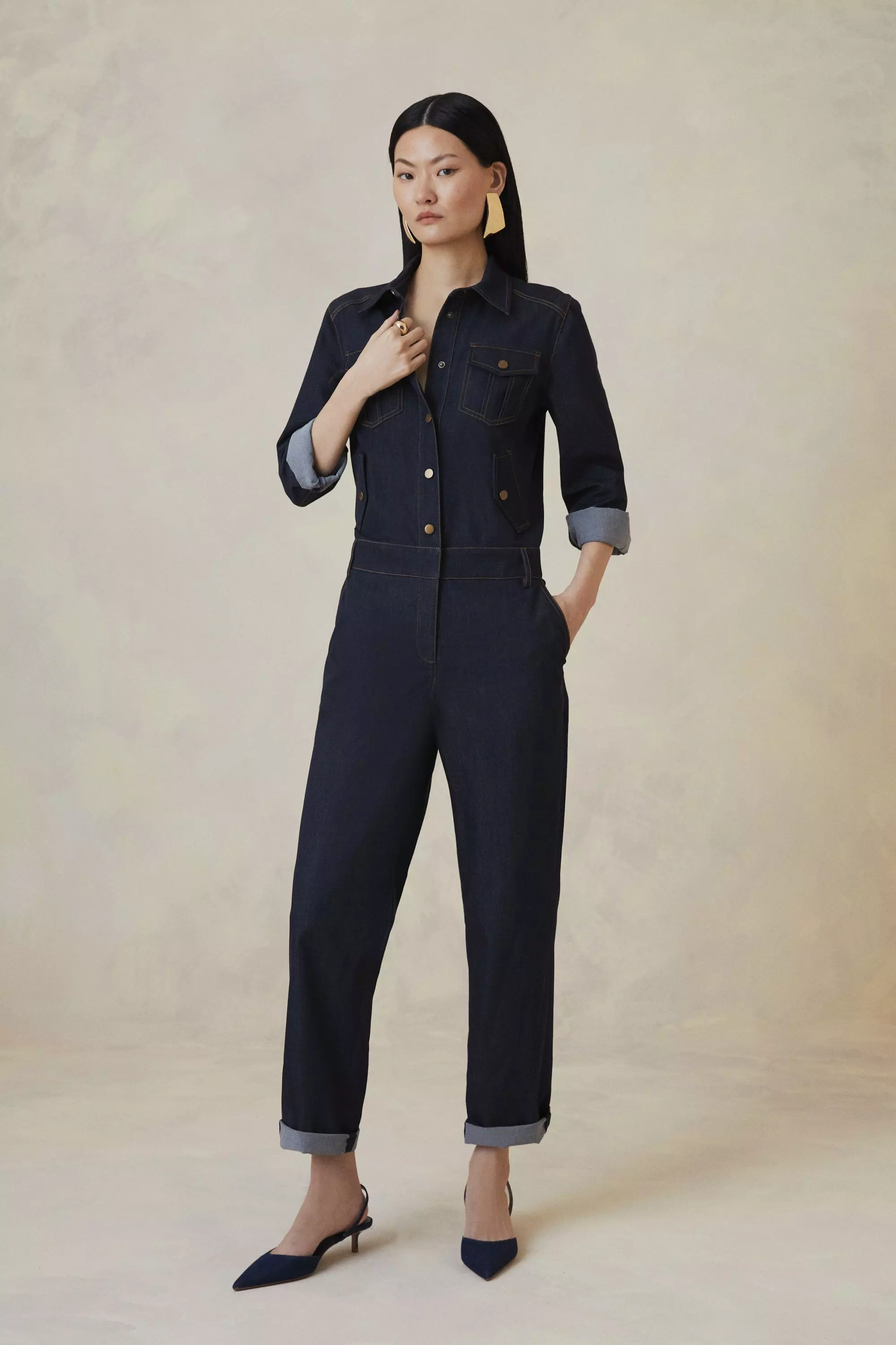 Karen millen store denim jumpsuit