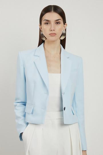 Clean Tailored Single Breasted Jacket pale blue