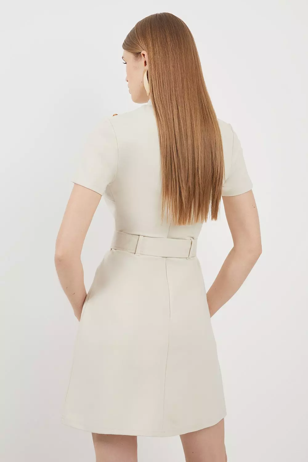 Belted Detail Ponte Jersey Mini Dress | Karen Millen