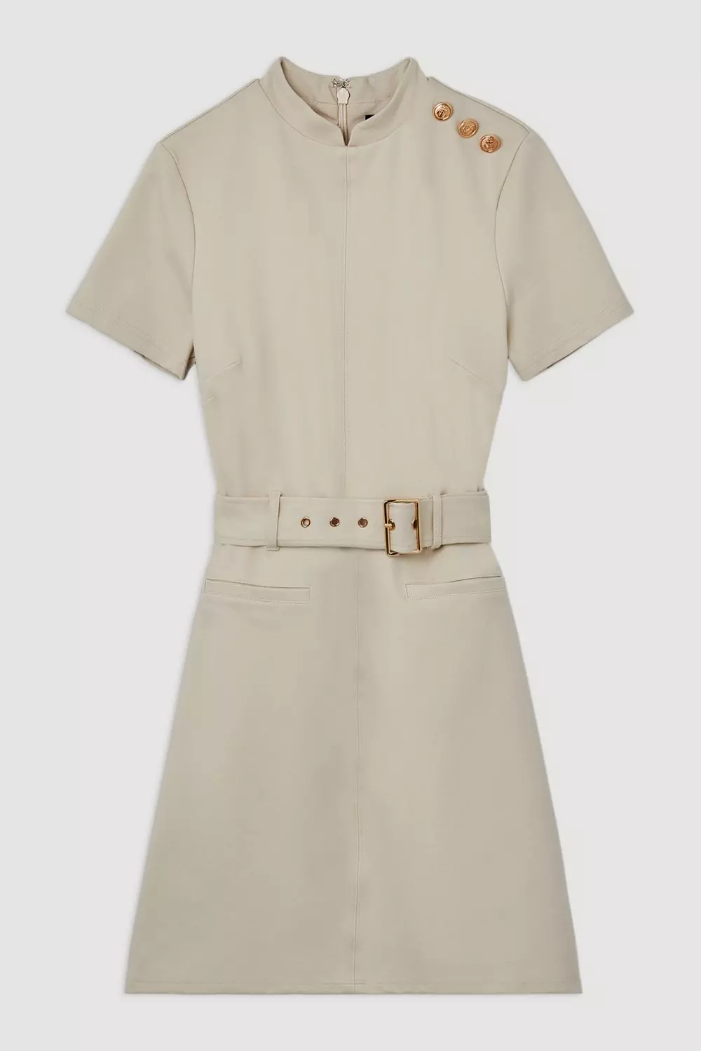 Belted Detail Ponte Jersey Mini Dress | Karen Millen