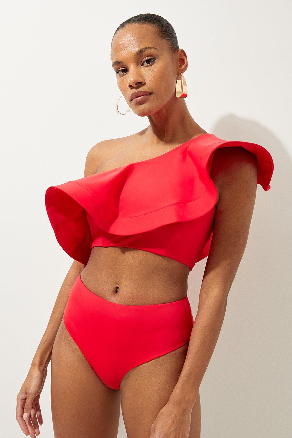 High Waist Bikini Bottom - Red
