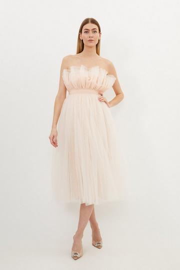 Pink Lydia Millen Corseted Tulle Midi Dress