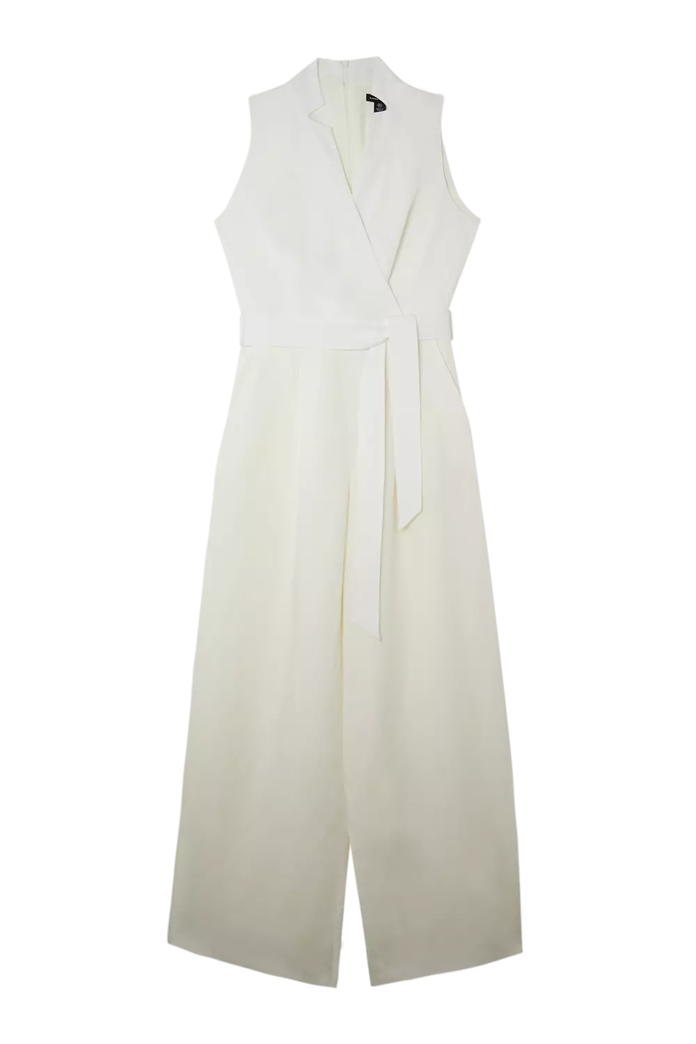 Premium Tailored Linen Notch Neck Belted Straight Leg Jumpsuit | Karen  Millen