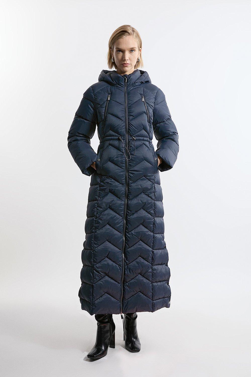 Lightweight Packable Maxi Coat - Navy