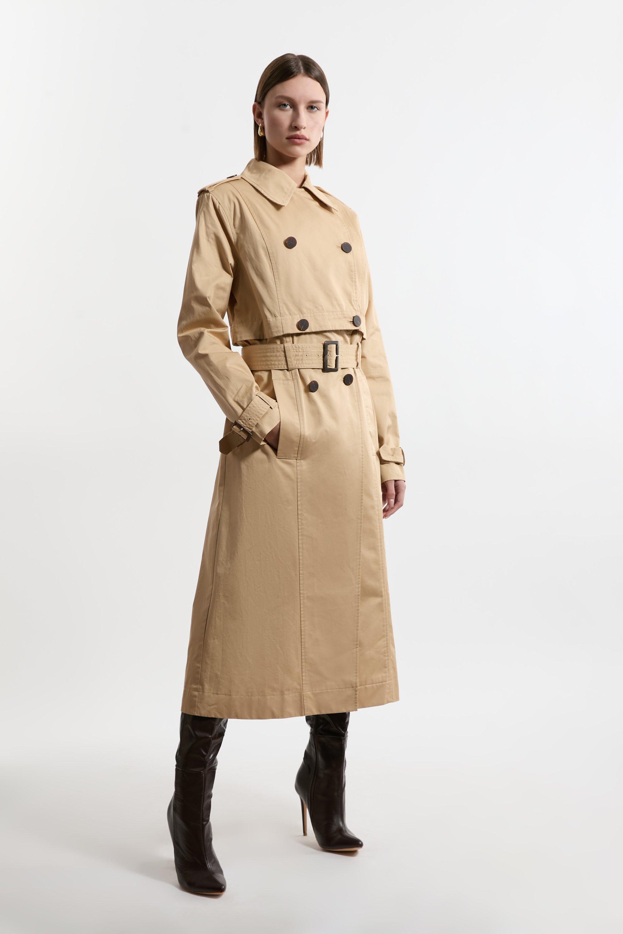 Tailored Cotton Multiway Trench Coat - Camel