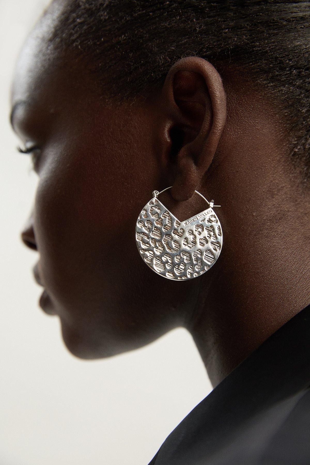 Leopard Spot Earrings - Silver