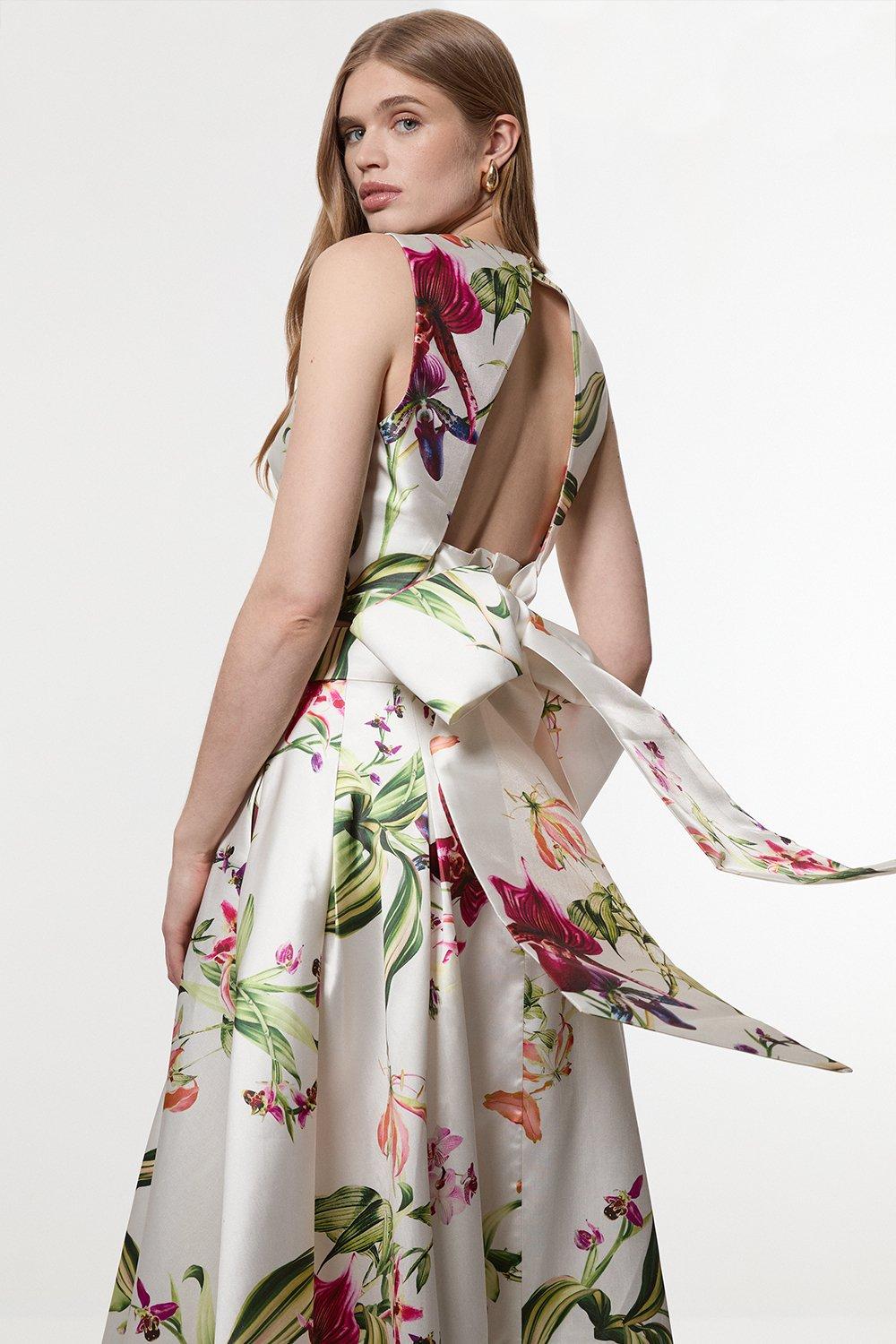 Garden Twill Bow Detail Top - Floral