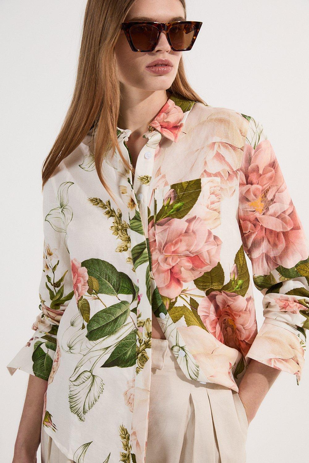 Linen Viscose Woven Shirt - Floral