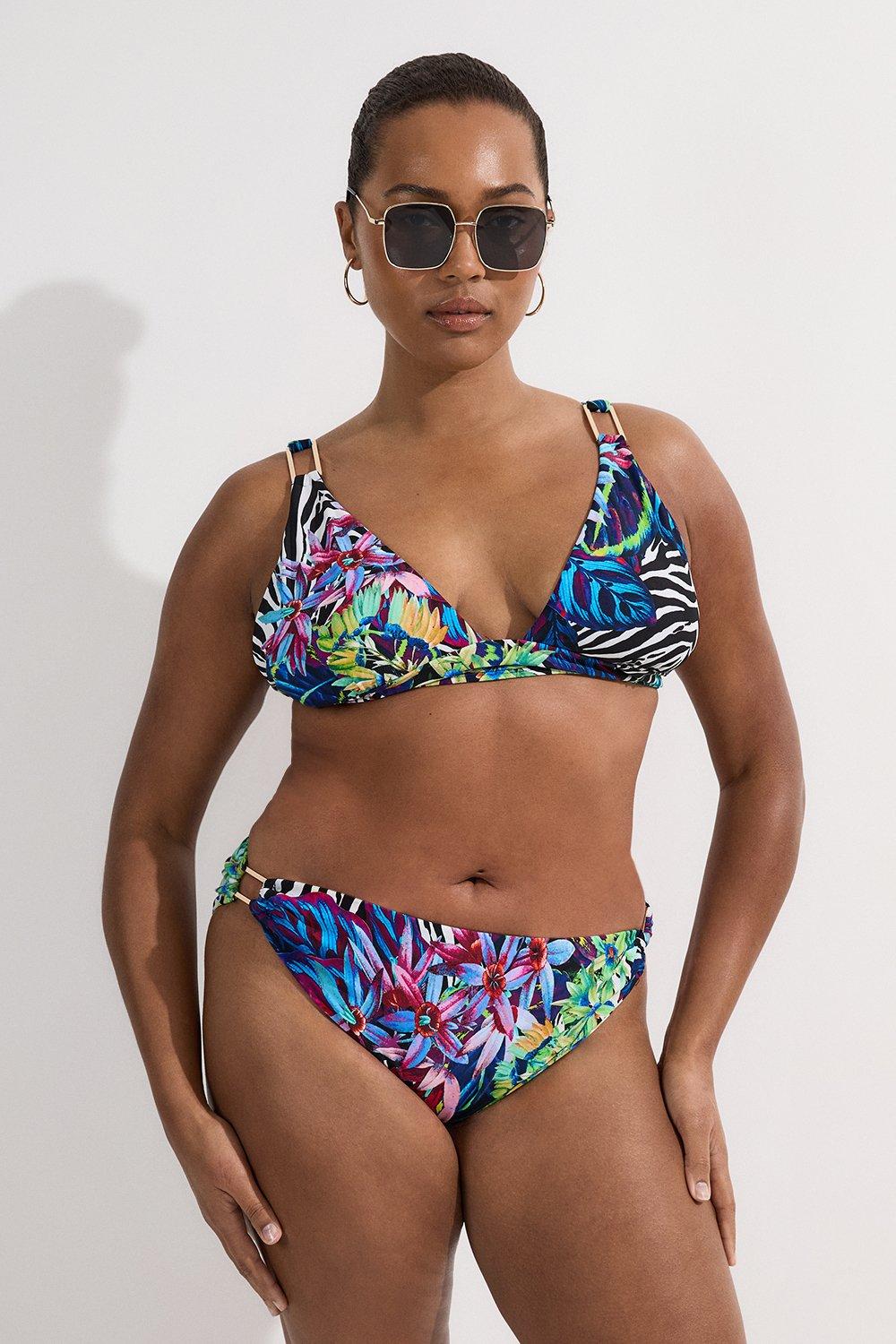 Plus Size Tropical Floral Bikini Bottoms