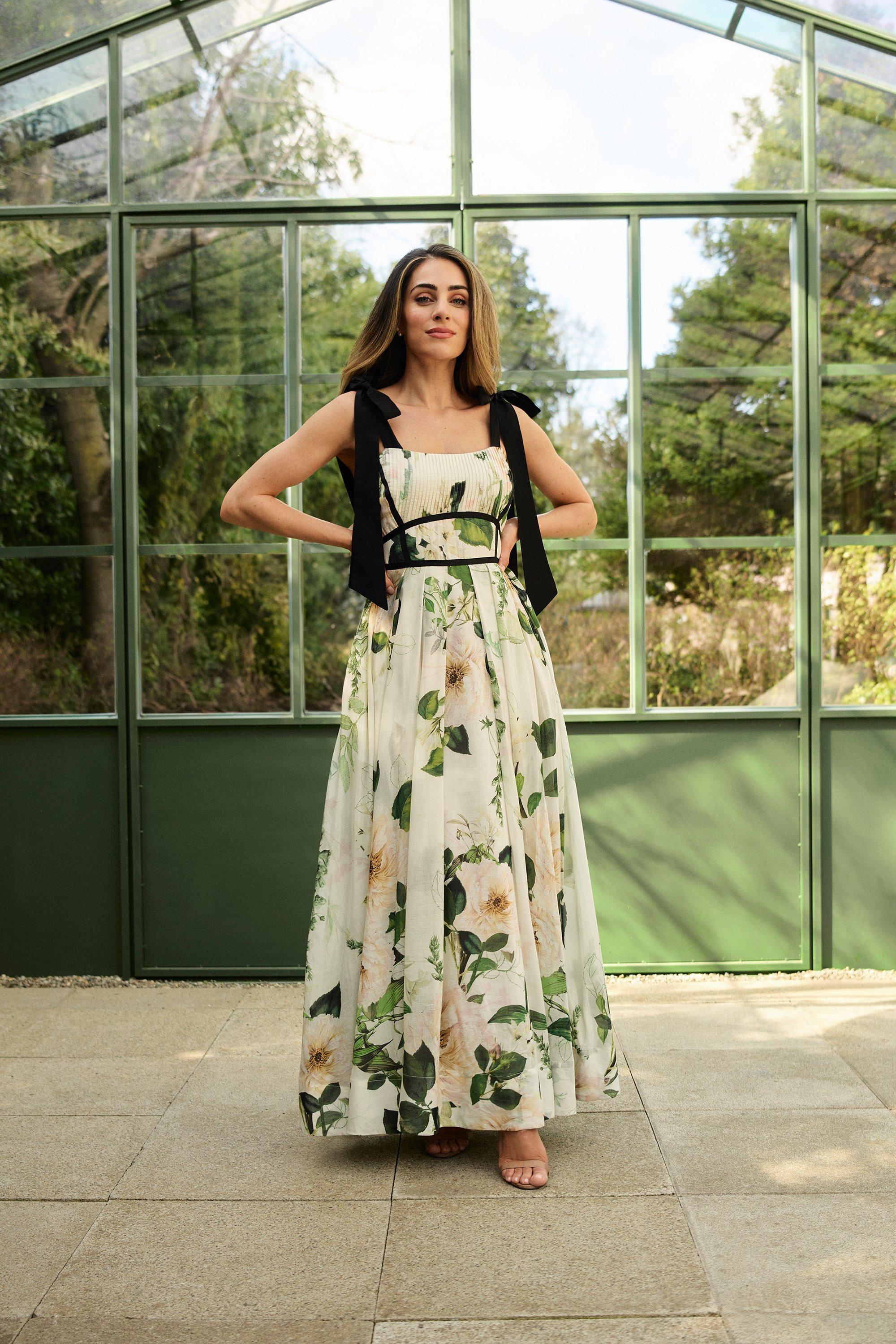 Lydia Millen Spring Silk Cotton Woven Strappy Dress - Floral