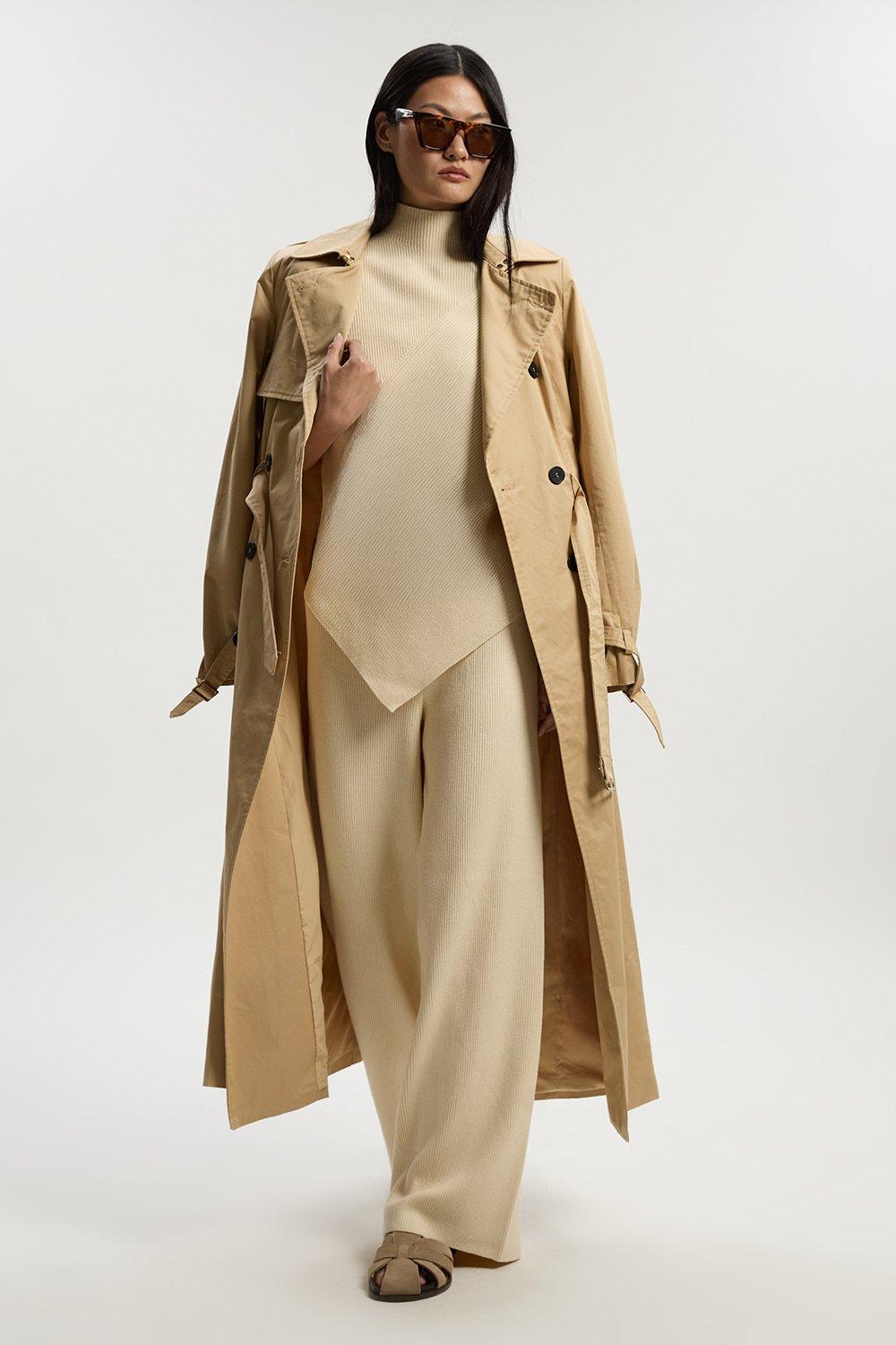 Relaxed Rib Knitted Trouser - Cream