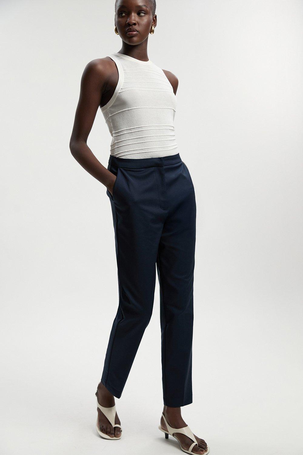 Petite Essential Techno Woven Trouser - Navy