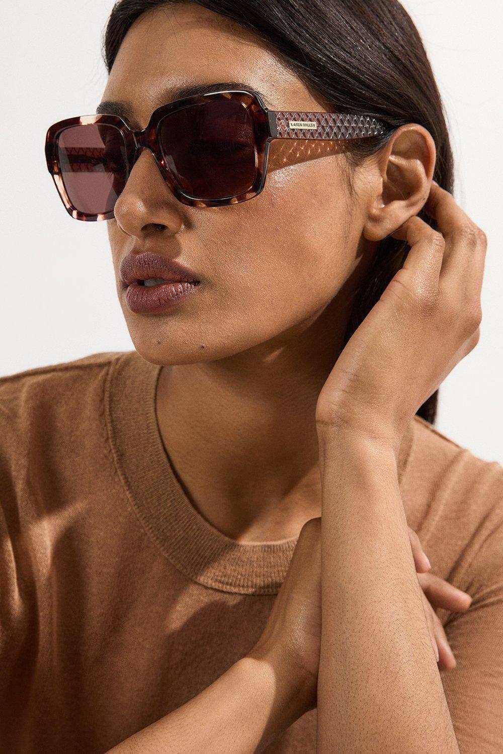Tortoise Shell Square Sunglasses - Brown