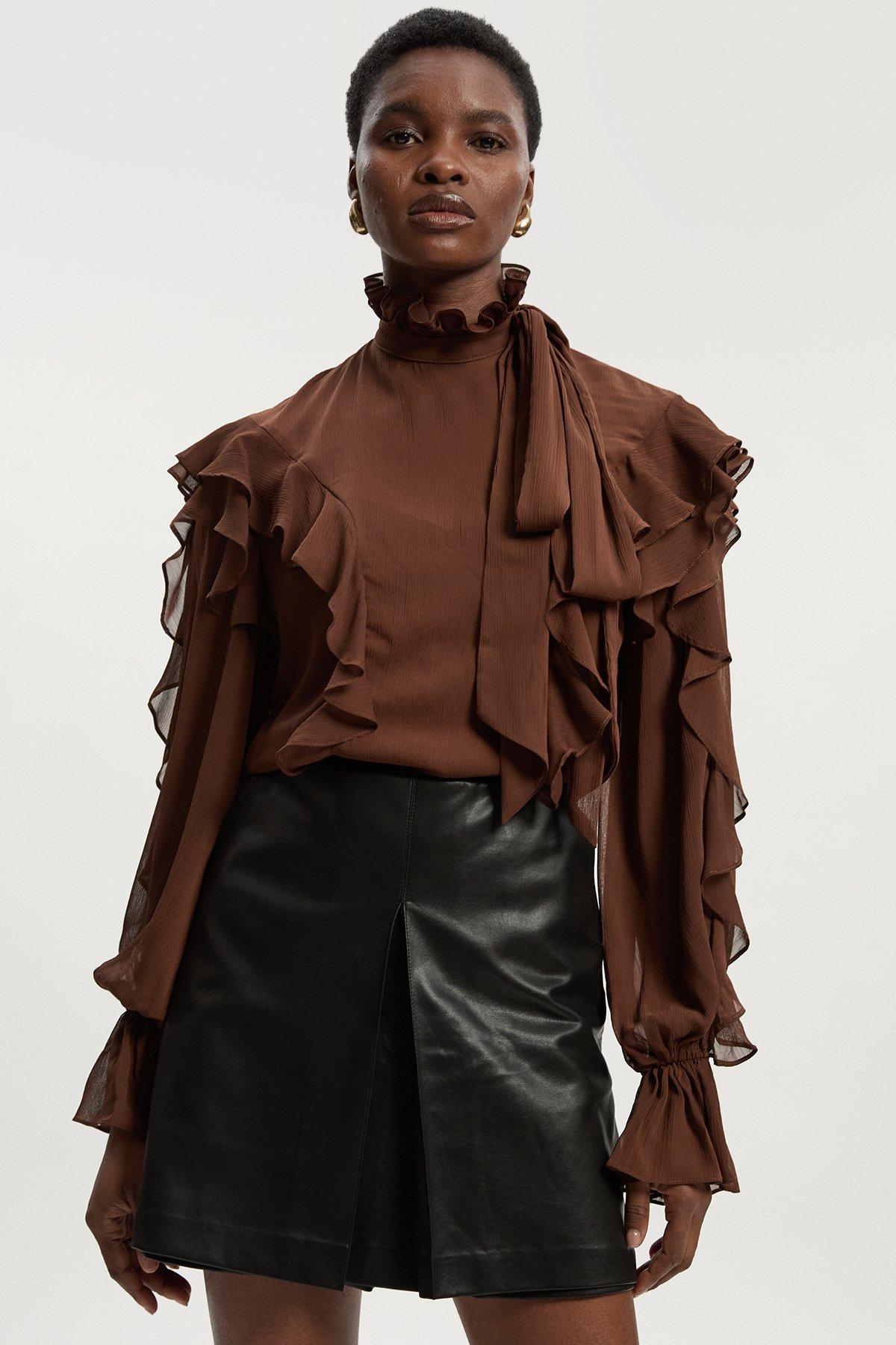 Faux Leather Skort - Black