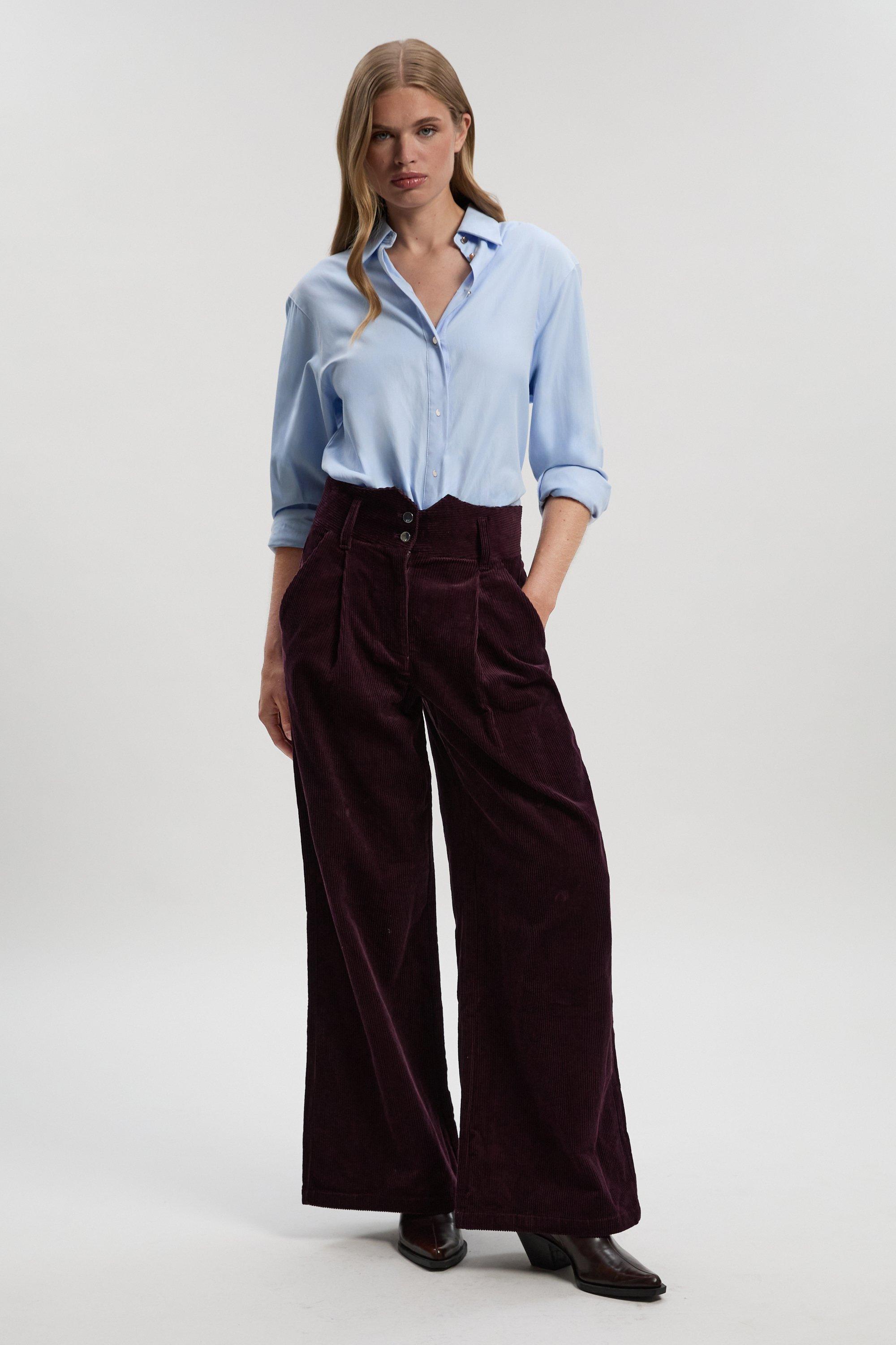 Cord Wide Leg Trouser - Red