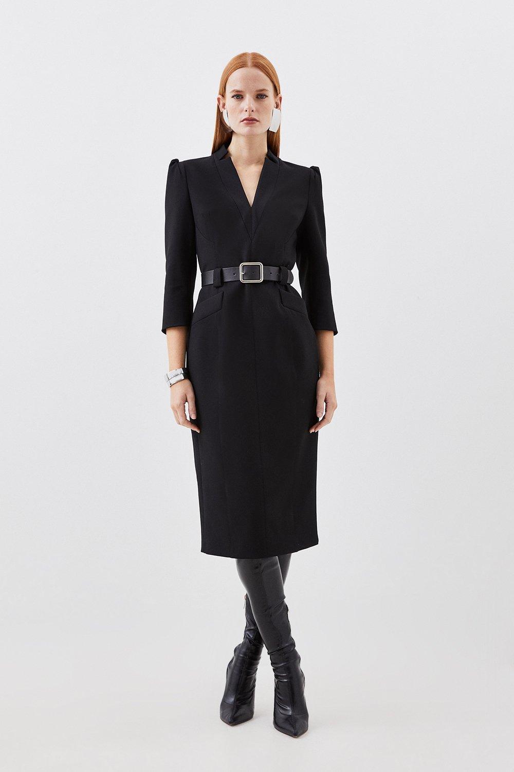 Compact Stretch Forever Tailored Dress - Black