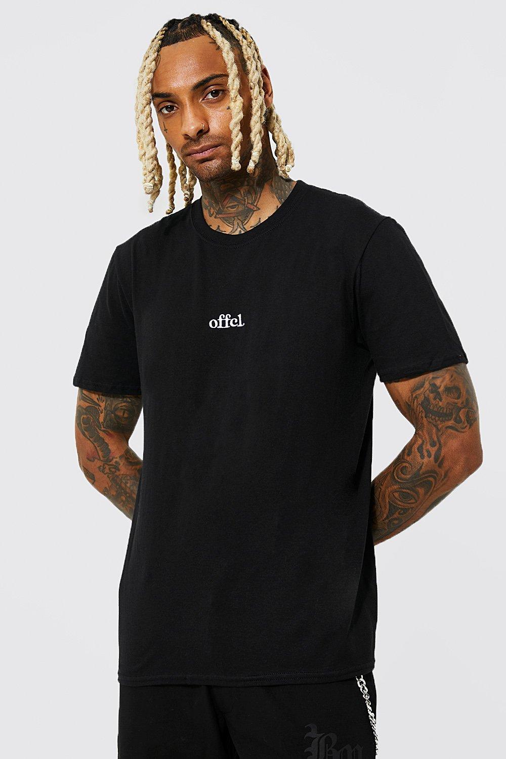 Mens Black Offcl Embroidered T-shirt, Black
