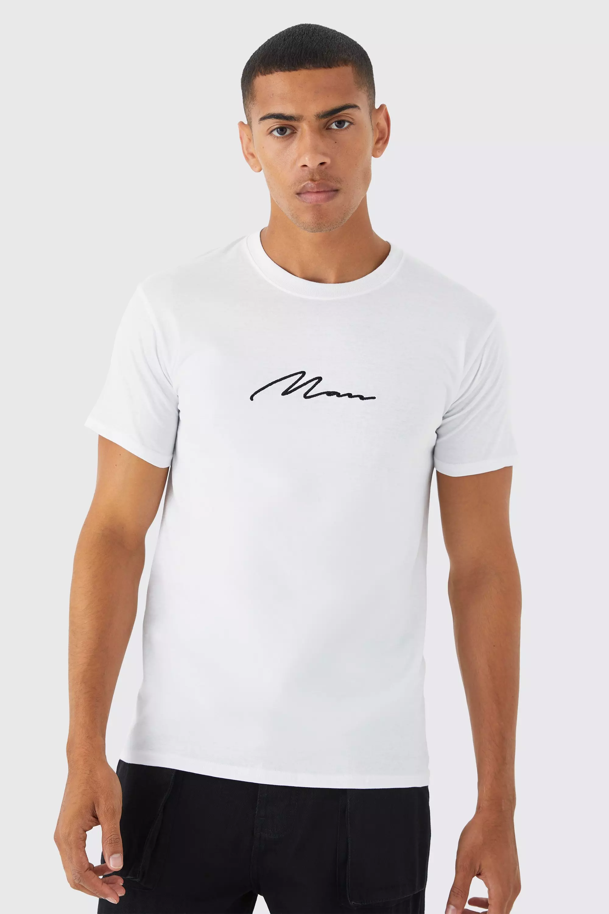 Embroidered Signature Cotton T-Shirt - Men - Ready-to-Wear