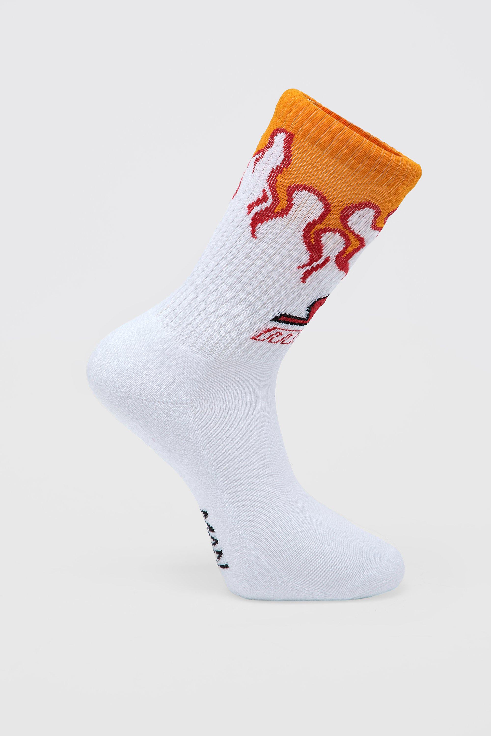 men's 1 pack flame moto socks - multi - one size, multi