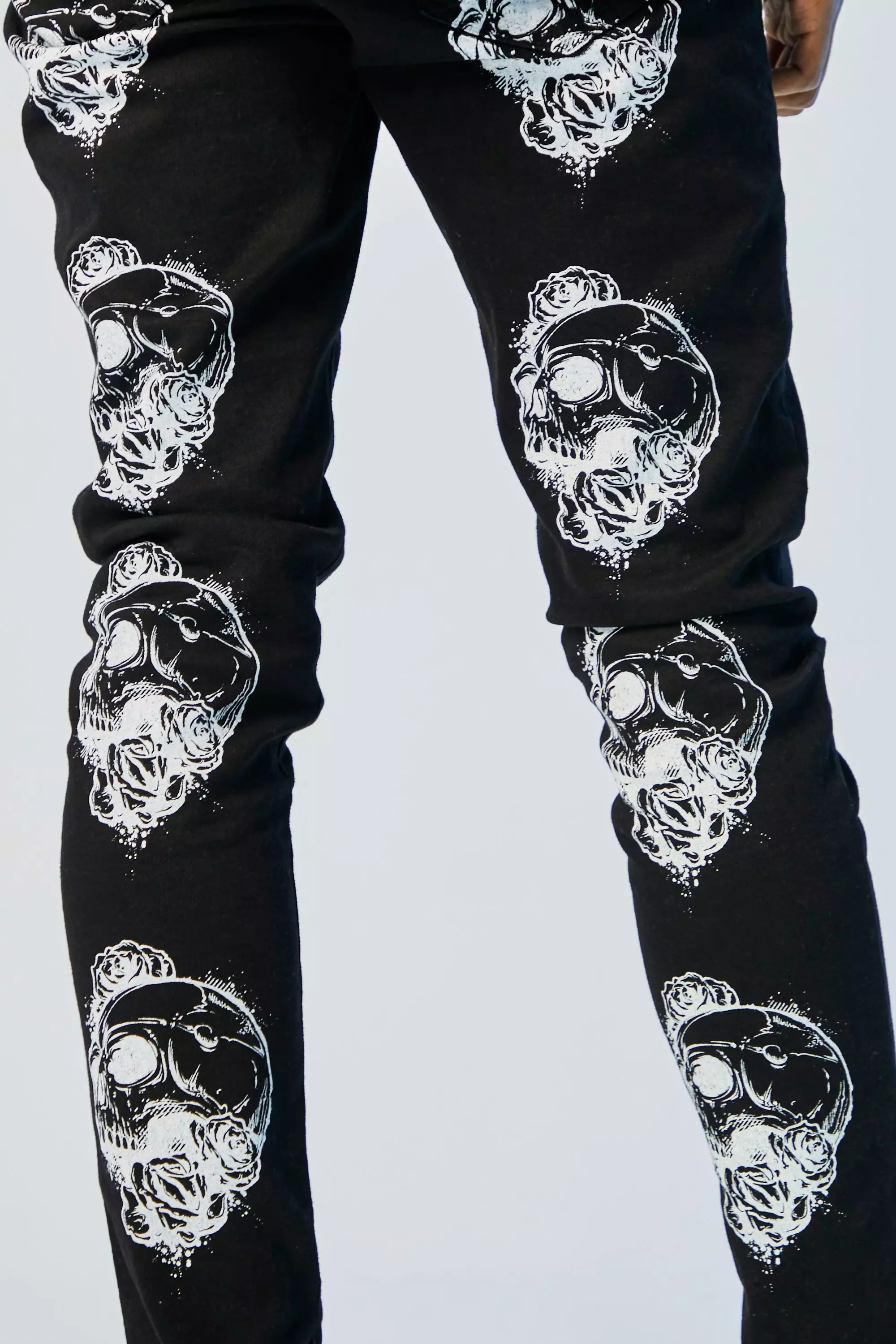 Skeleton Skinny Jeans White Bone