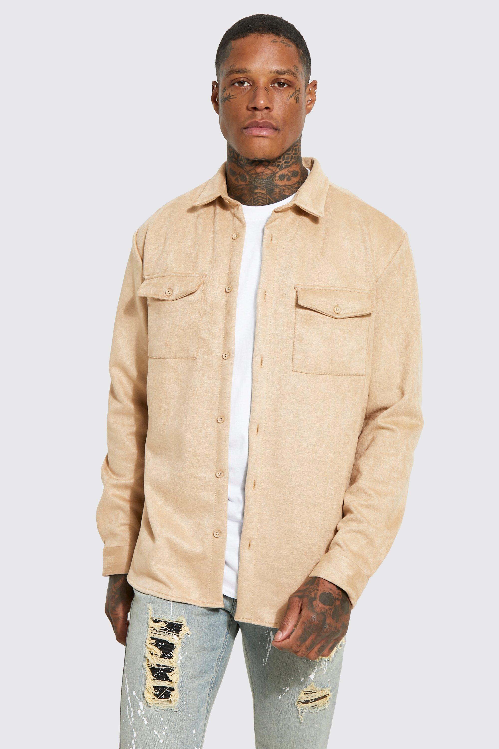 beige suede shirt