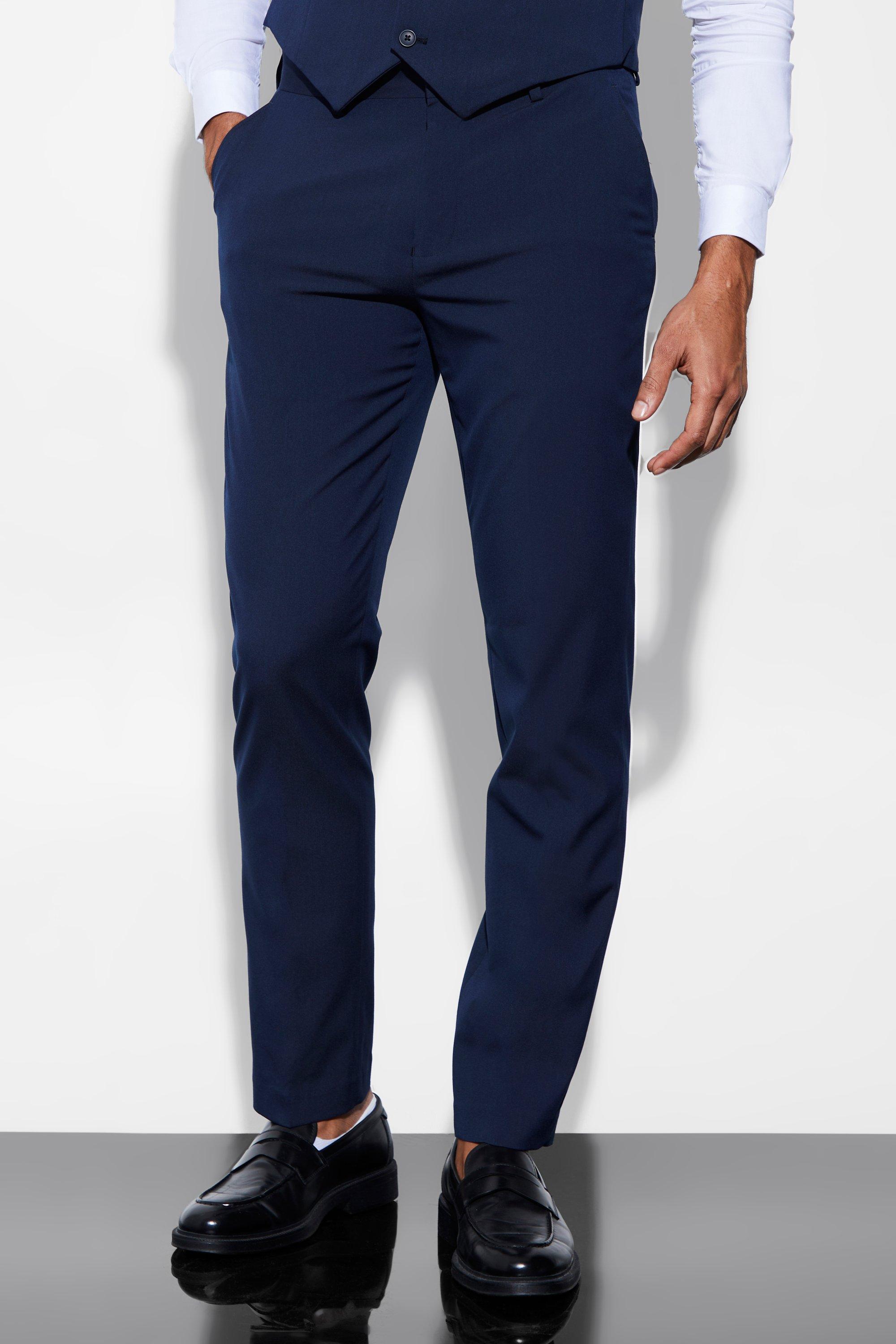 pantalon de costume slim homme - bleu - 30, bleu