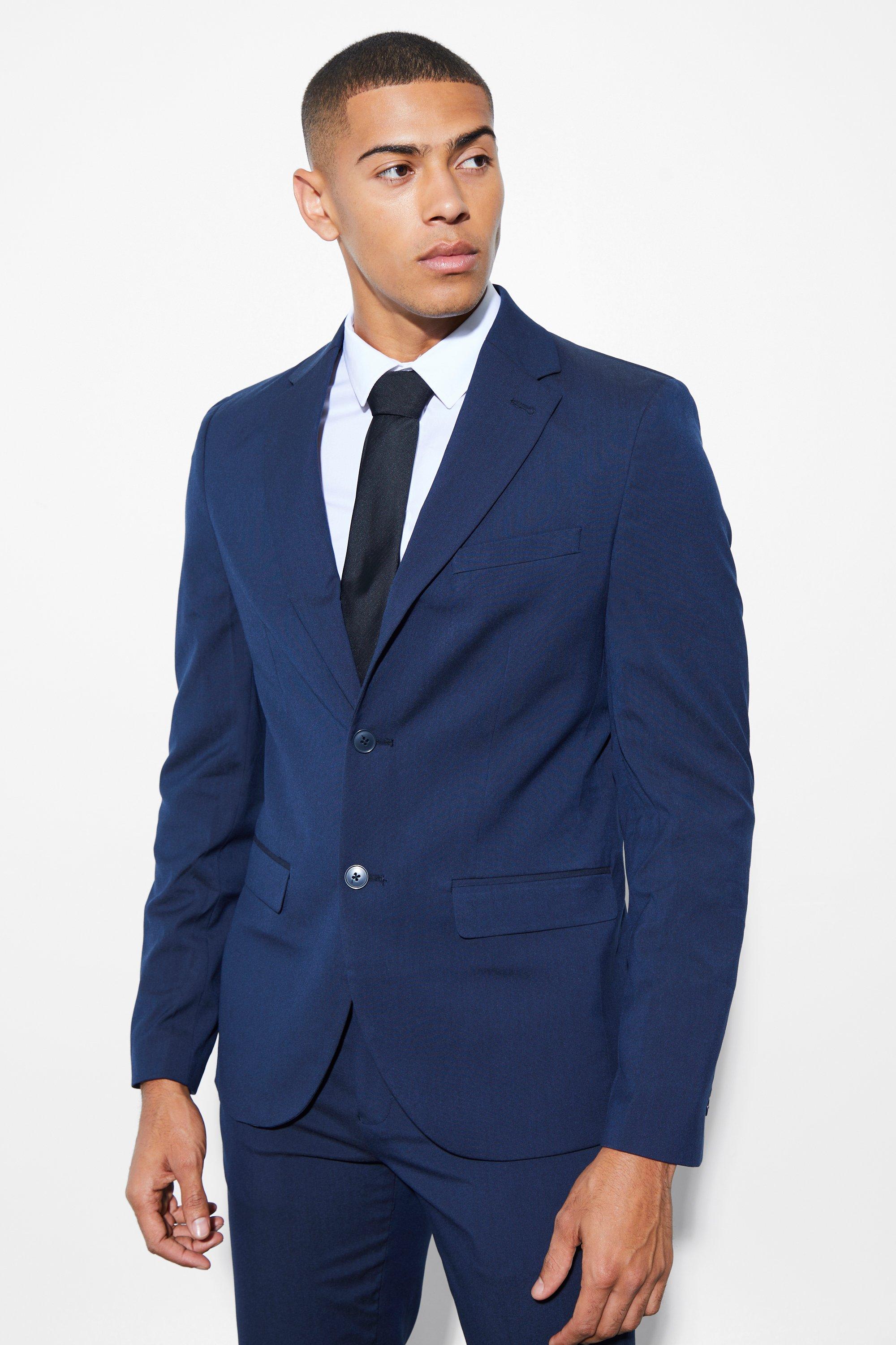 veste de costume droite cintrée homme - bleu - 34, bleu