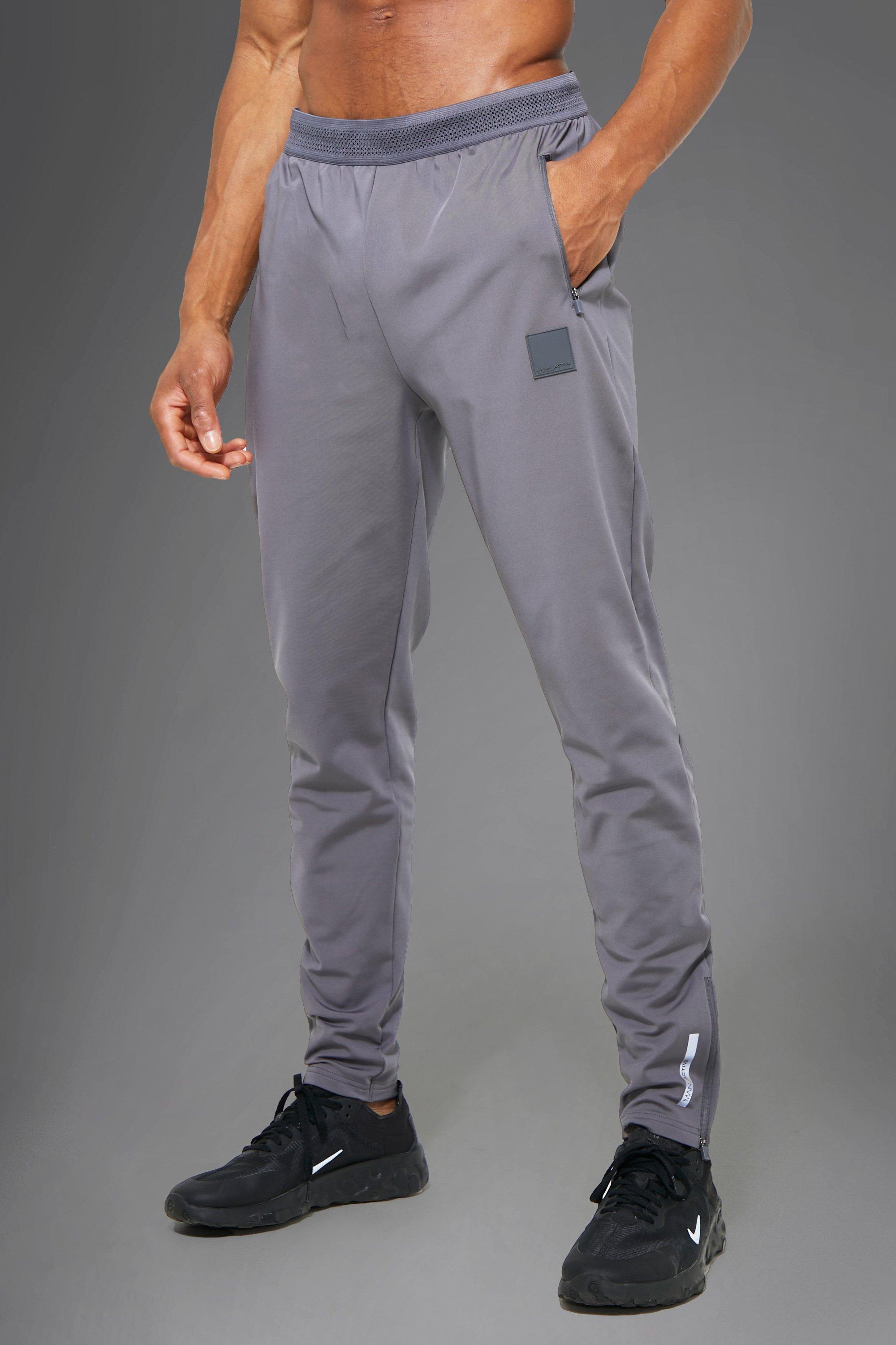 Mens Grey Man Active Tapered Performance Jogger, Grey