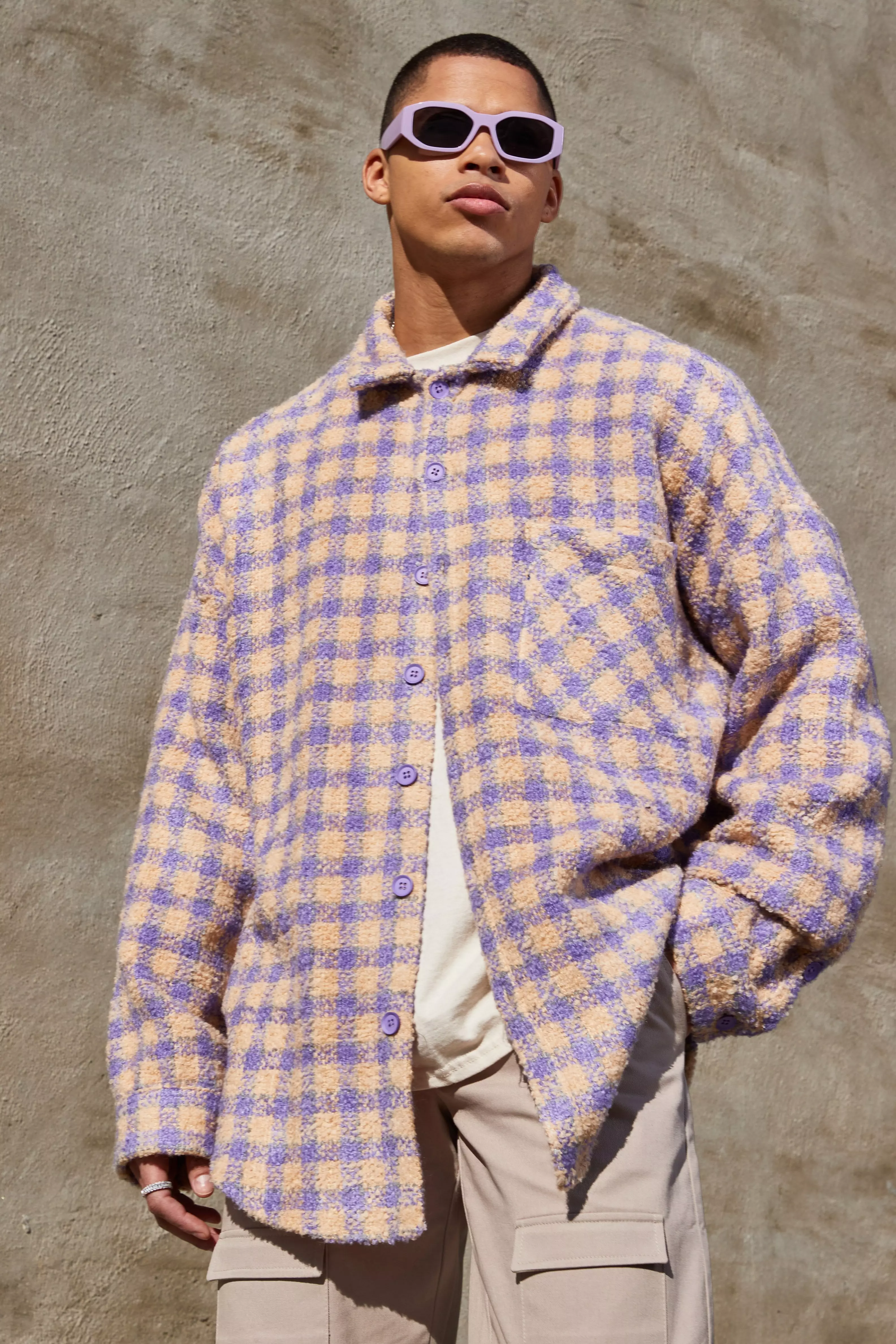 Overshirt flannel light brown