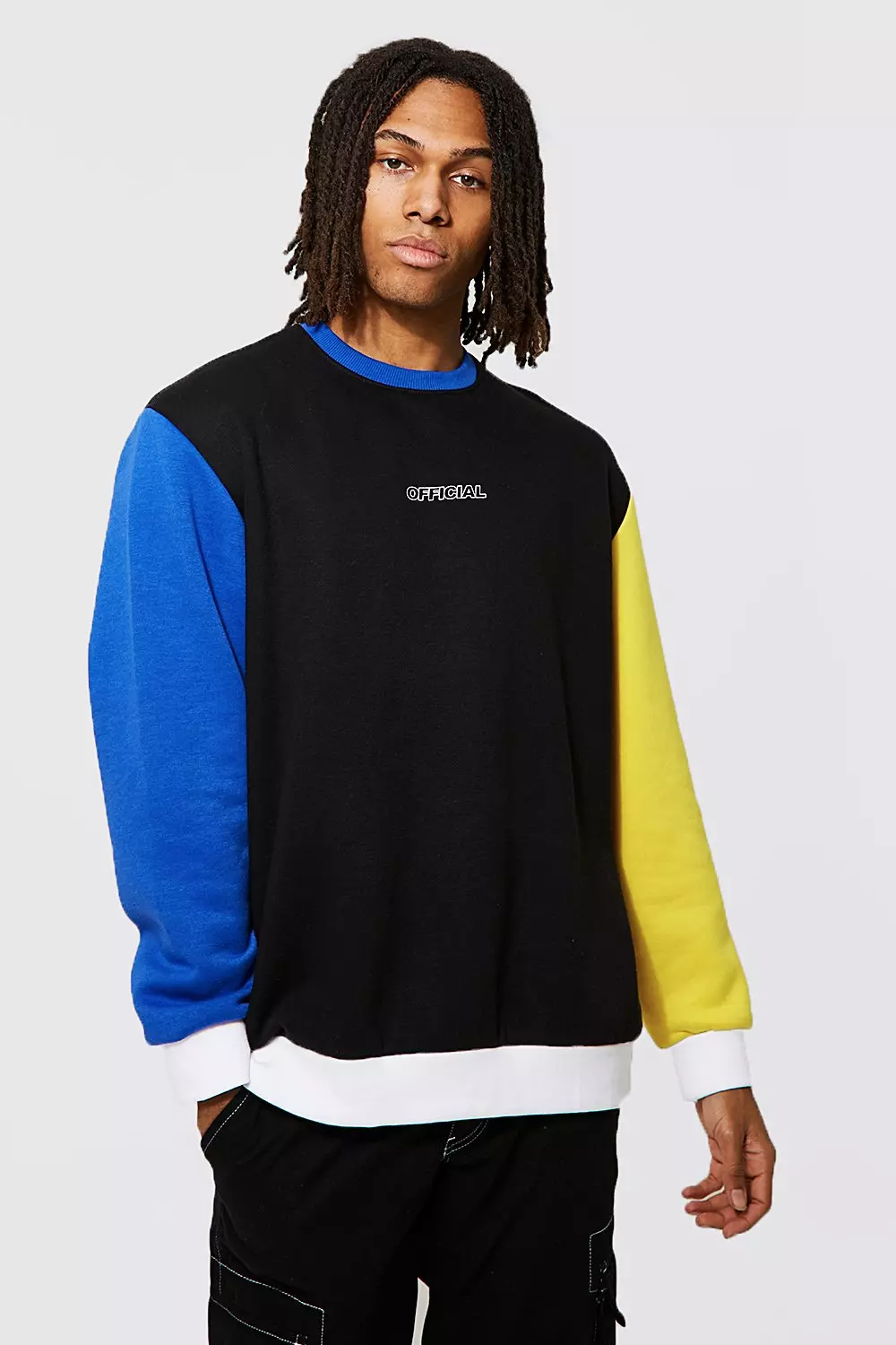 Champion colour block on sale sweatshirt