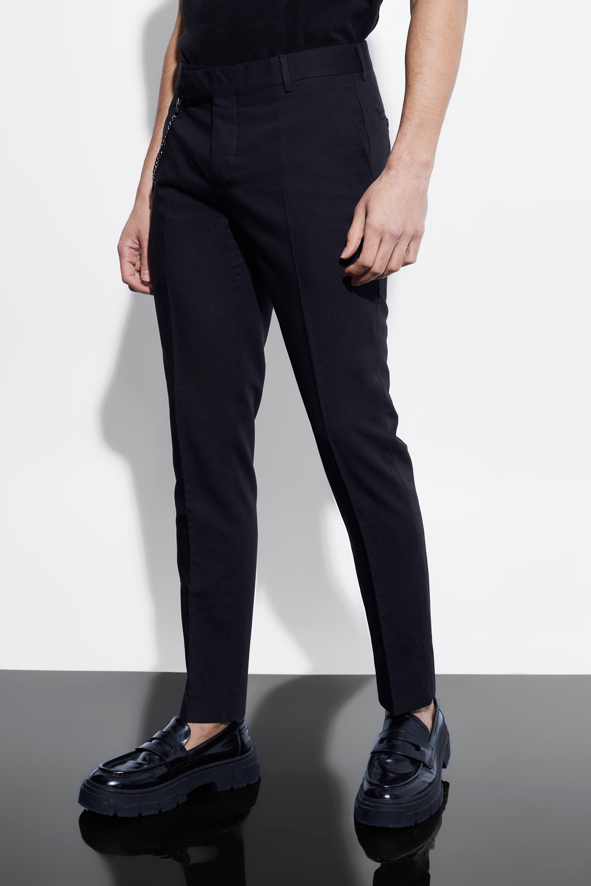 skinny blue suit trousers