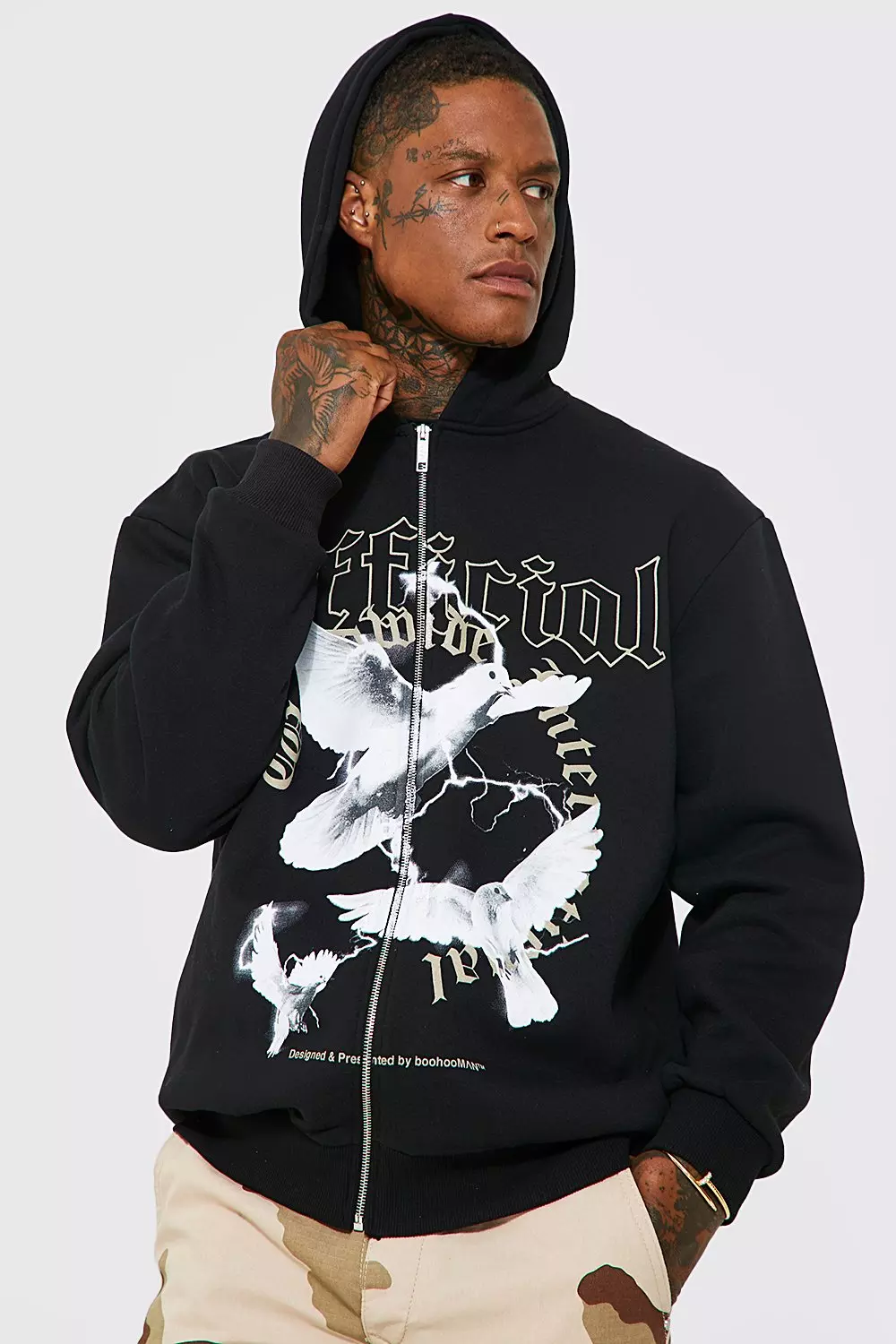 Boohooman zip 2025 up hoodie