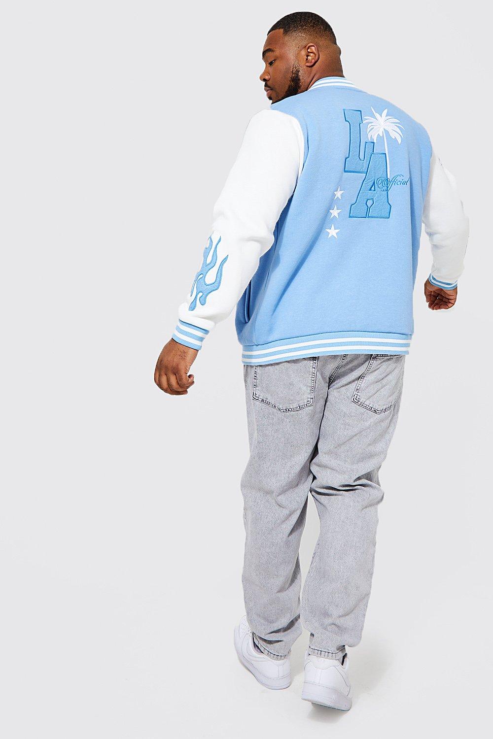 la badge jersey varsity bomber jacket