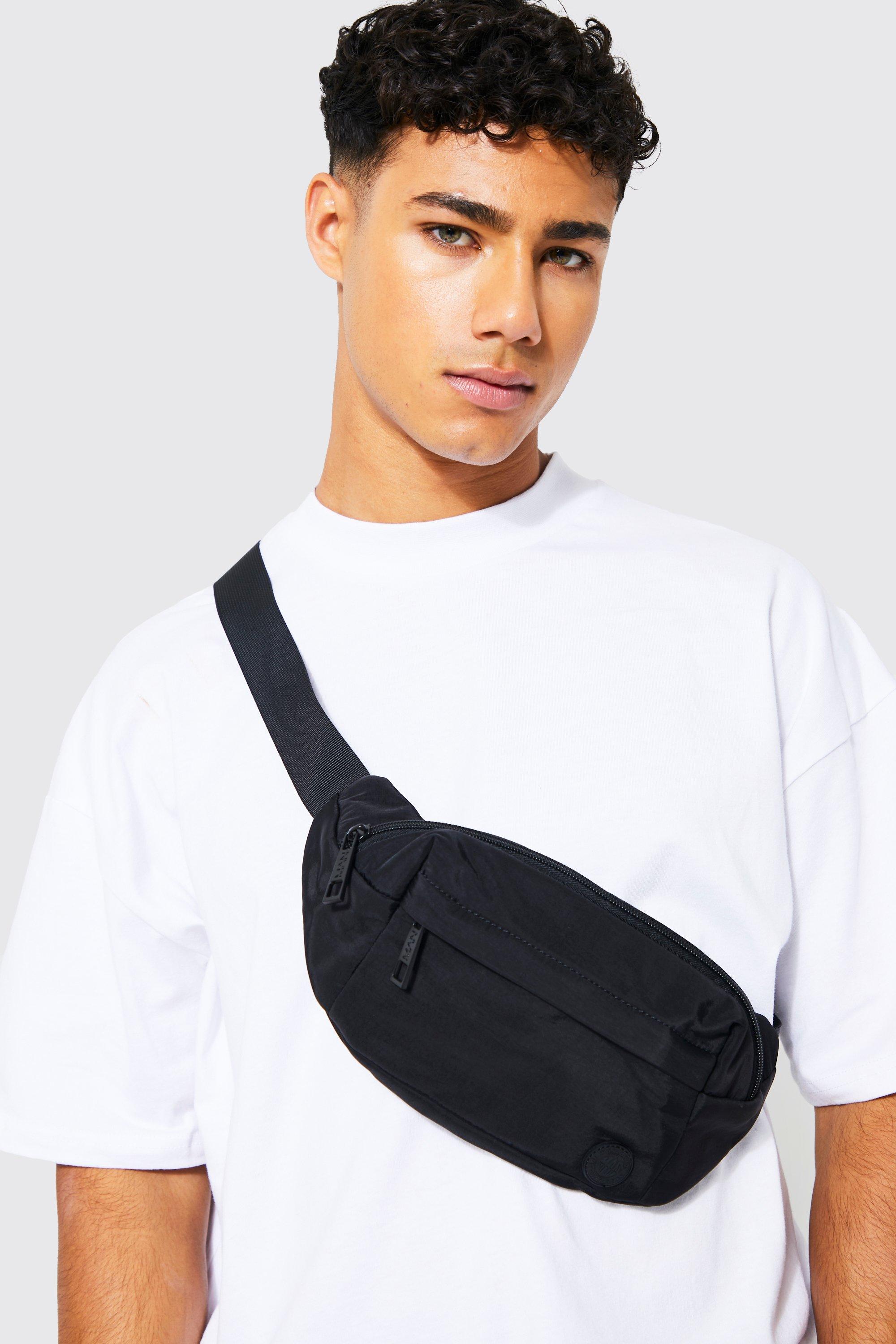 men's nylon bum bag - black - one size, black