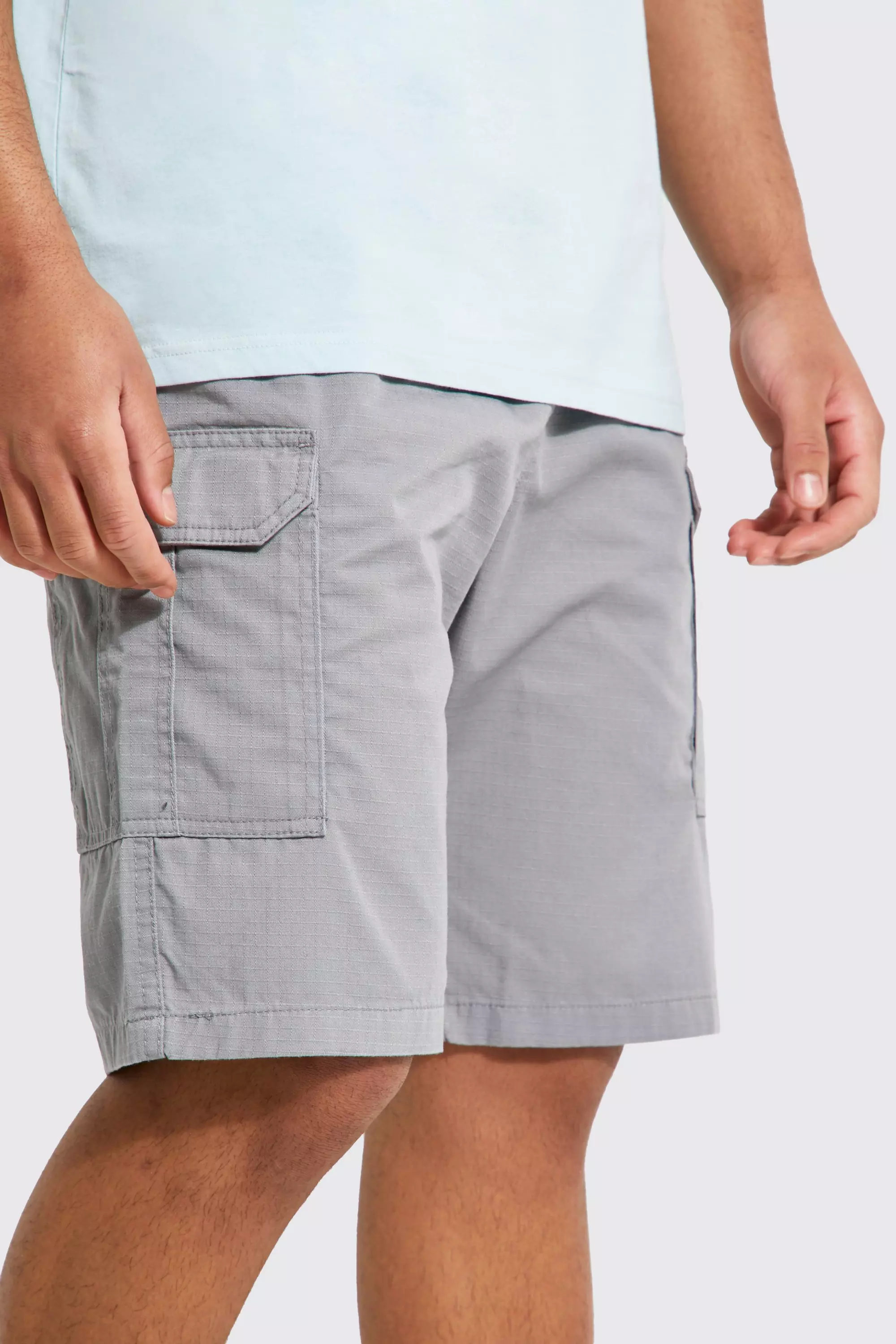 Mens cargo shorts clearance with elastic waist