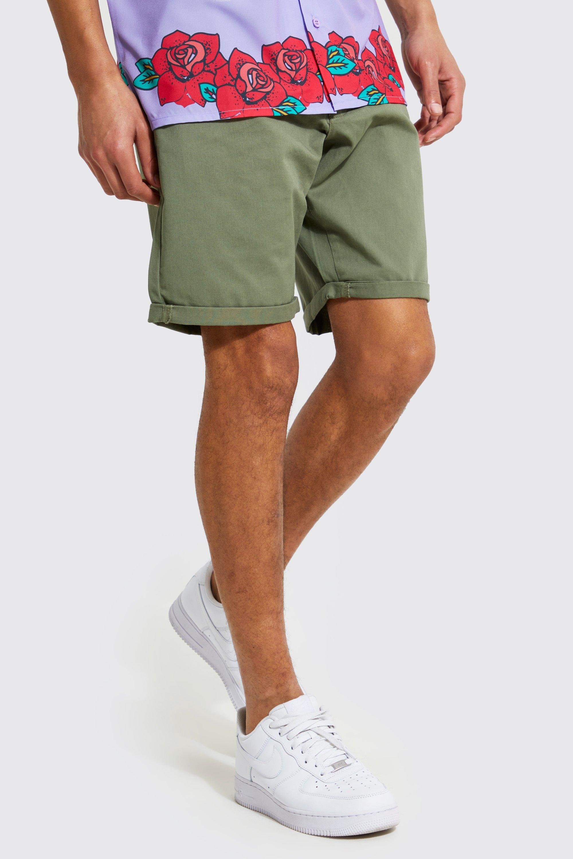 Image of Pantaloncini Chino Tall Slim Fit, Verde